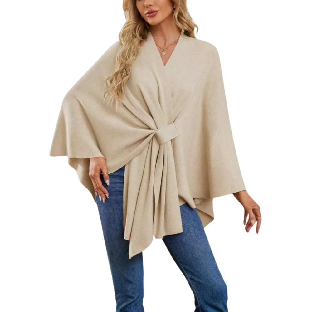 Veste poncho tricoté chic pour femme