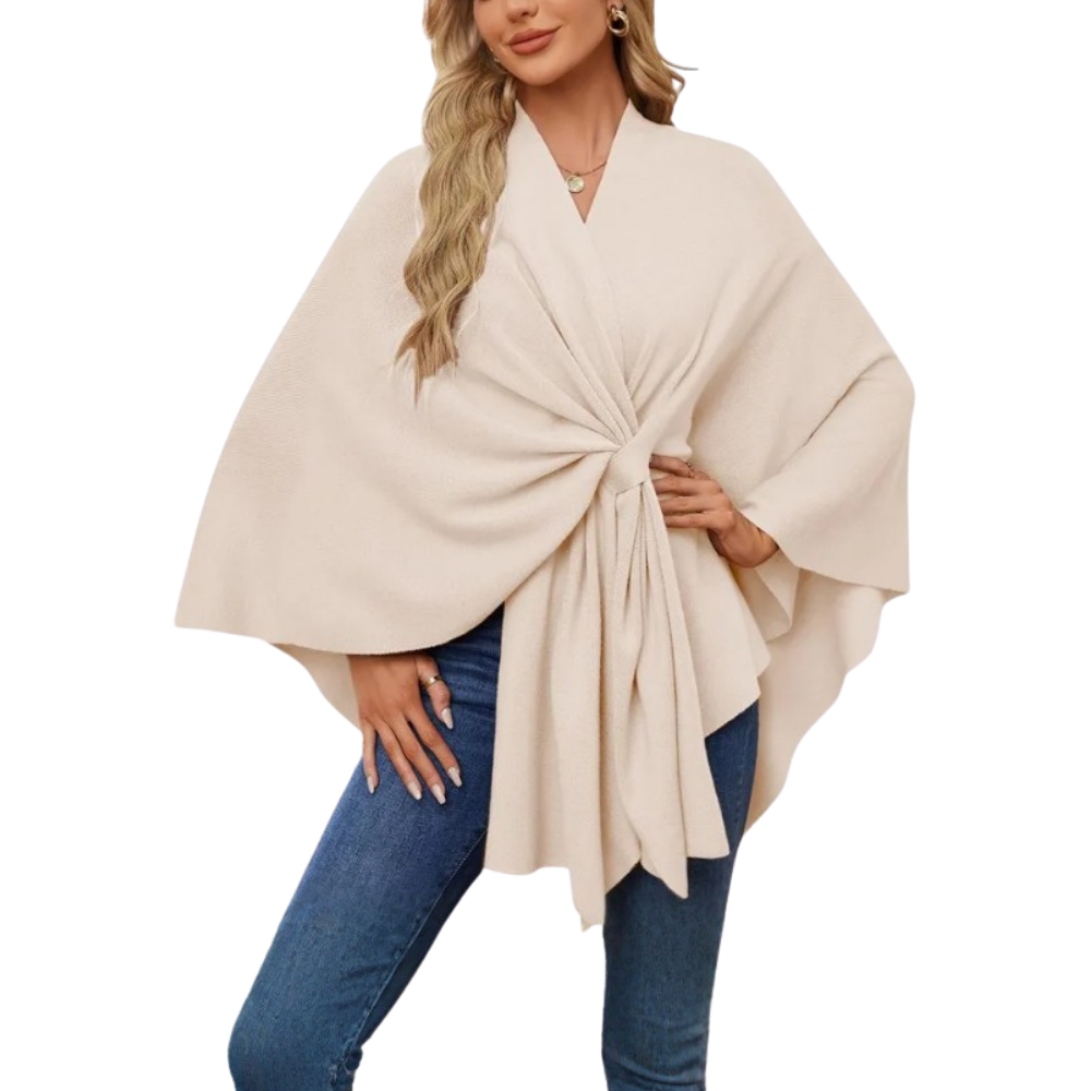 Veste poncho tricoté chic pour femme