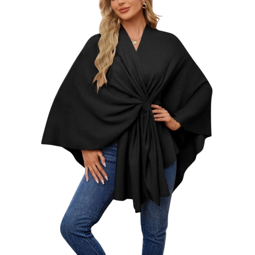 Veste poncho tricoté chic pour femme