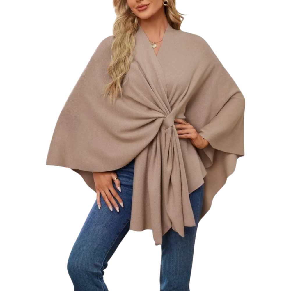 Veste poncho tricoté chic pour femme