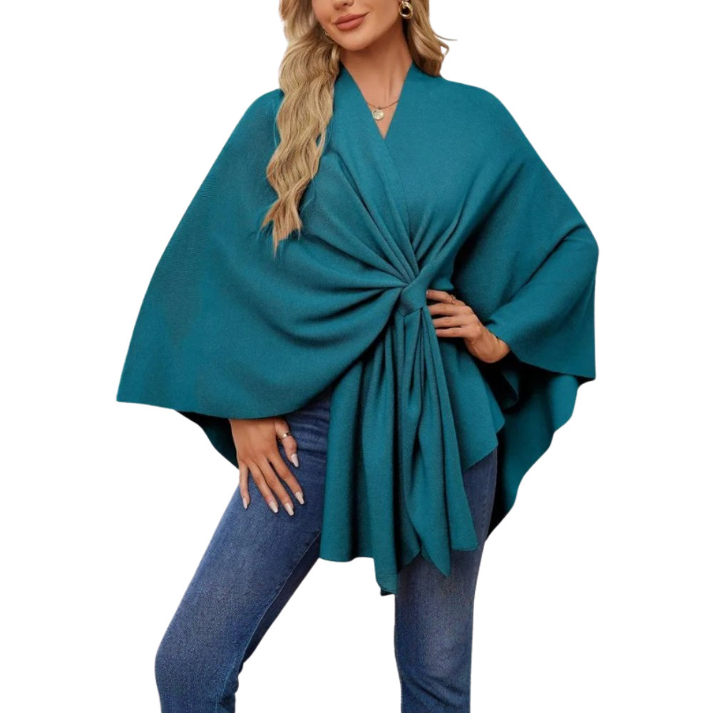 Veste poncho tricoté chic pour femme