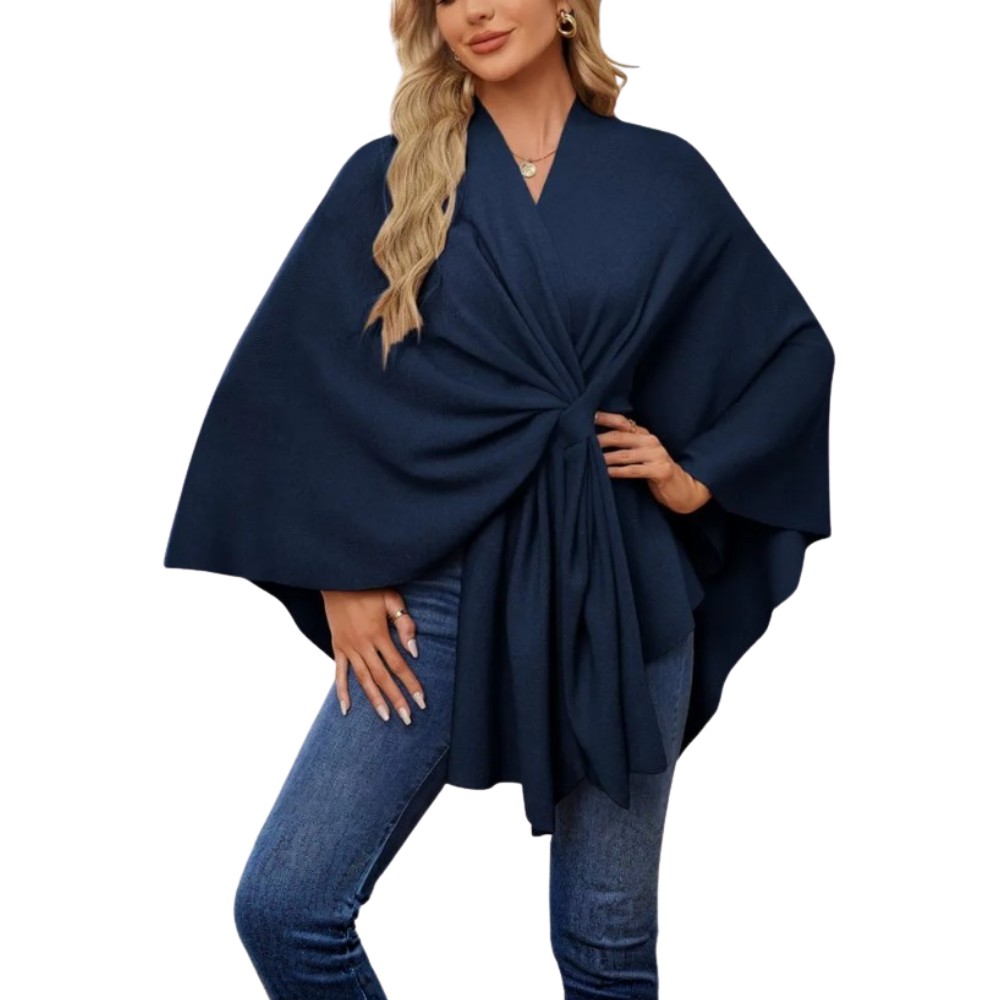 Veste poncho tricoté chic pour femme