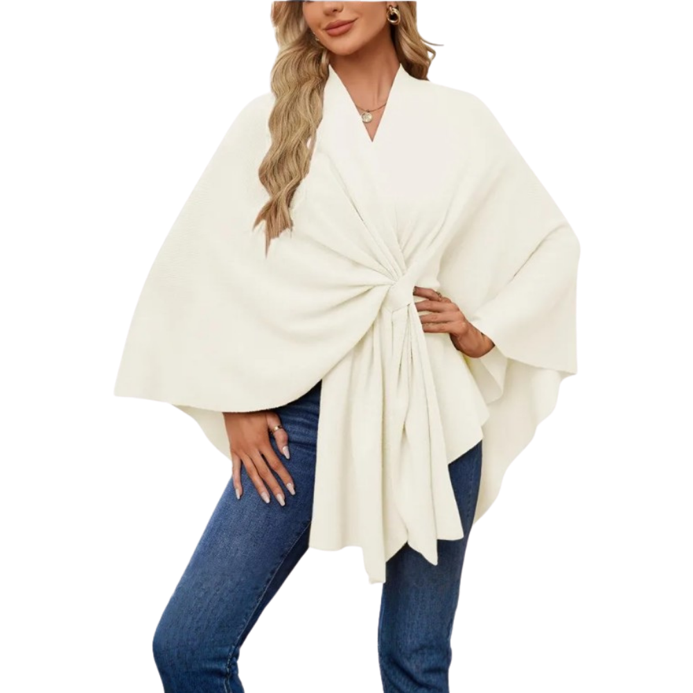 Veste poncho tricoté chic pour femme