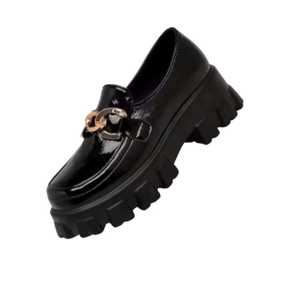 Mocassins en cuir élégants à semelles épaisses