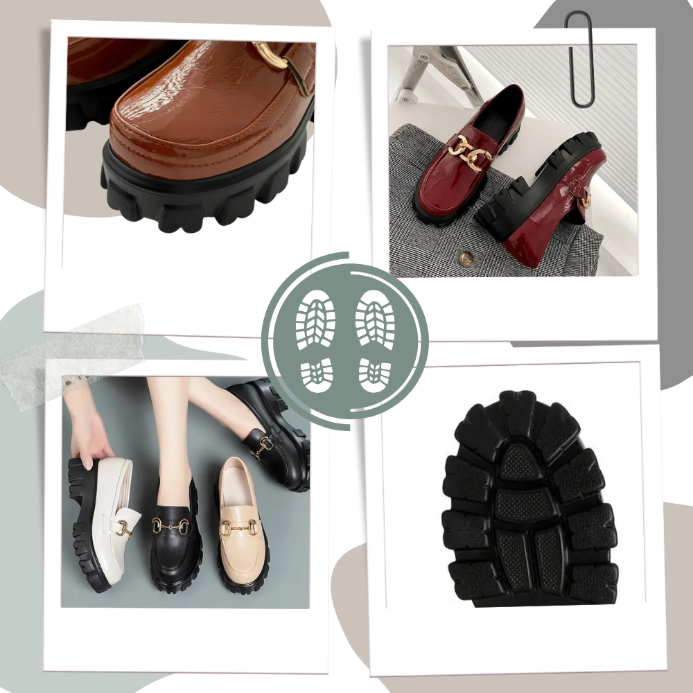 Mocassins en cuir élégants à semelles épaisses