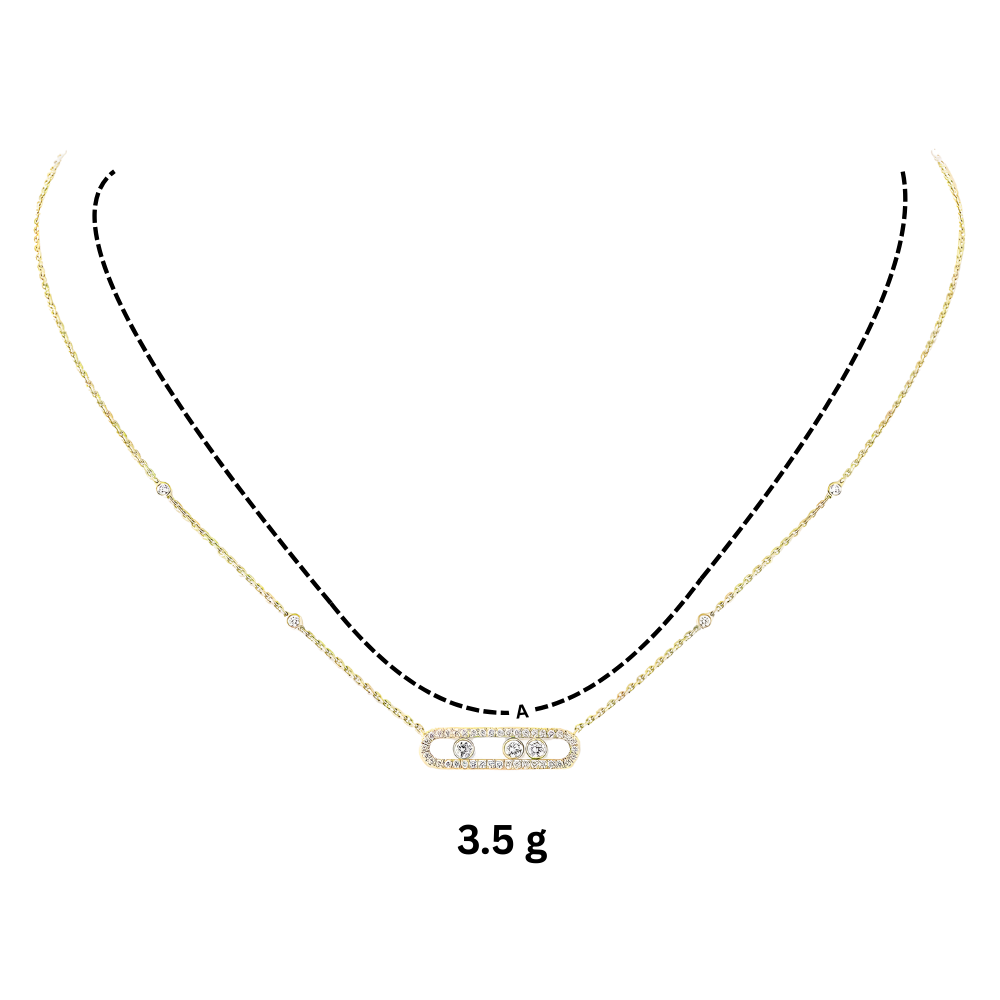 Collier intemporel à trois pierres mobiles