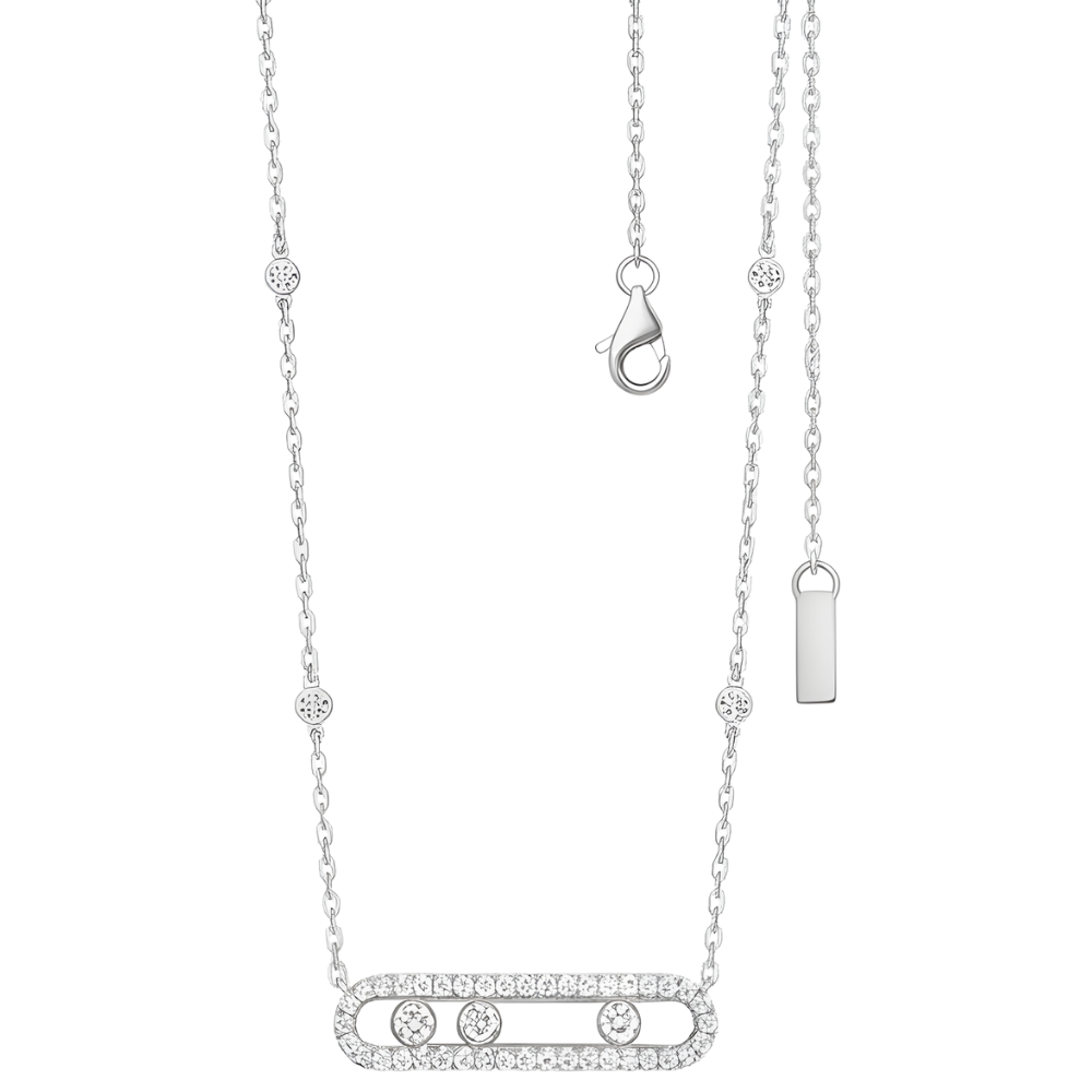 Collier intemporel à trois pierres mobiles