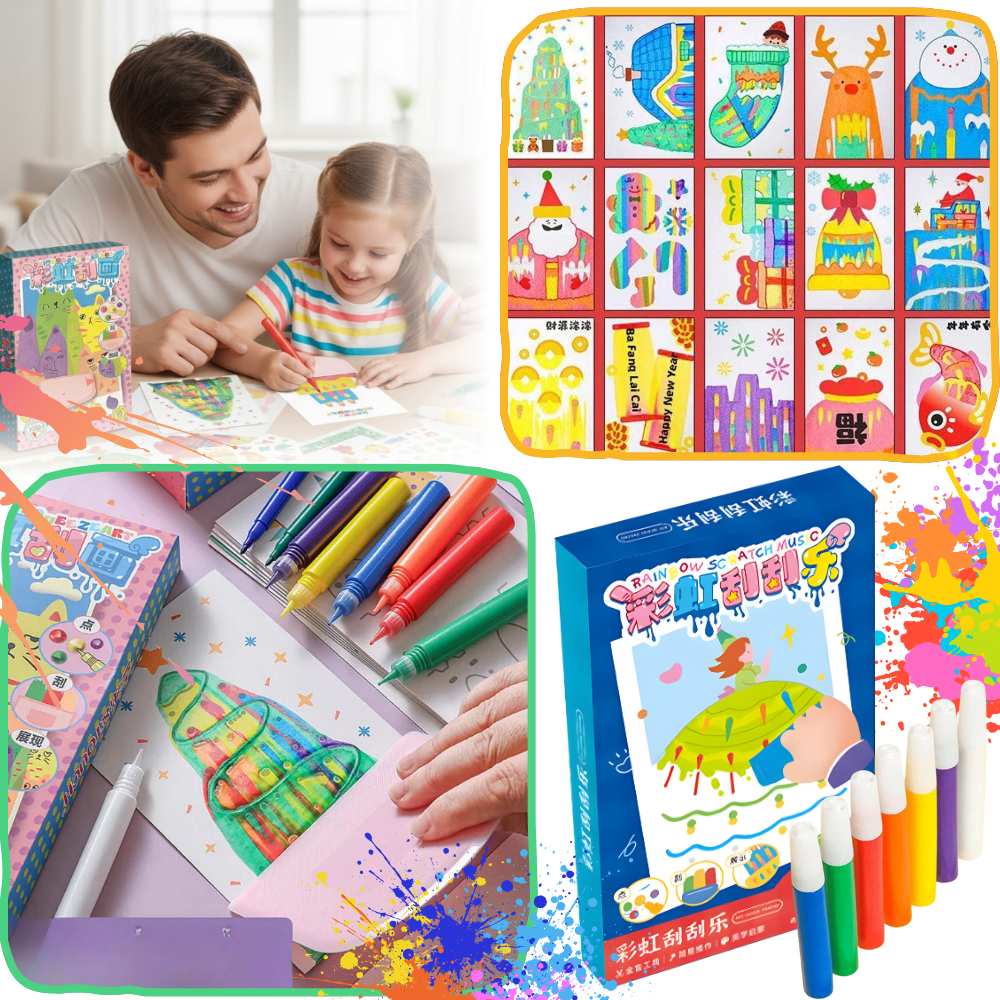 Kit peinture à pois et raclette pour enfants