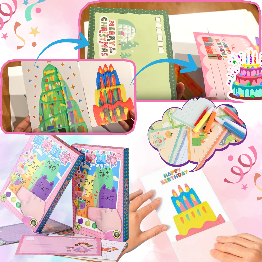 Kit peinture à pois et raclette pour enfants