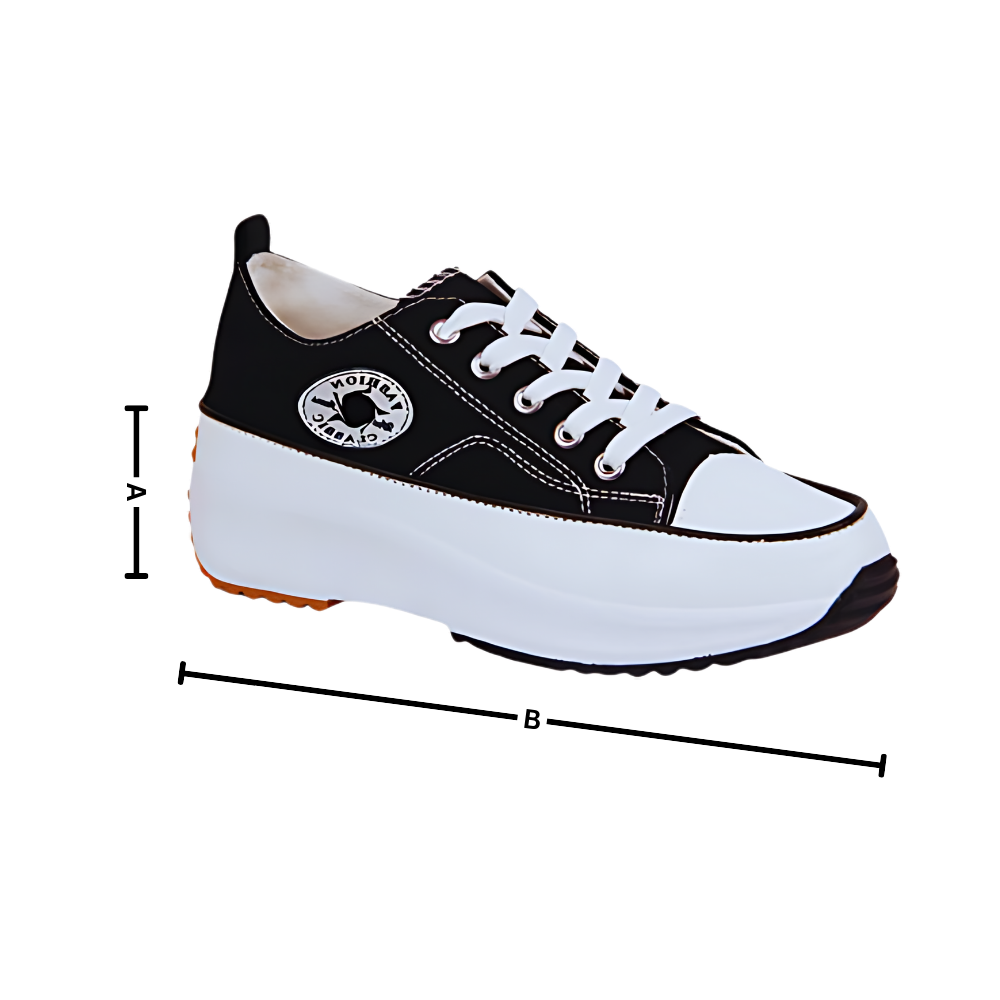 Sneakers anti-dérapantes en toile confortablement surélevées