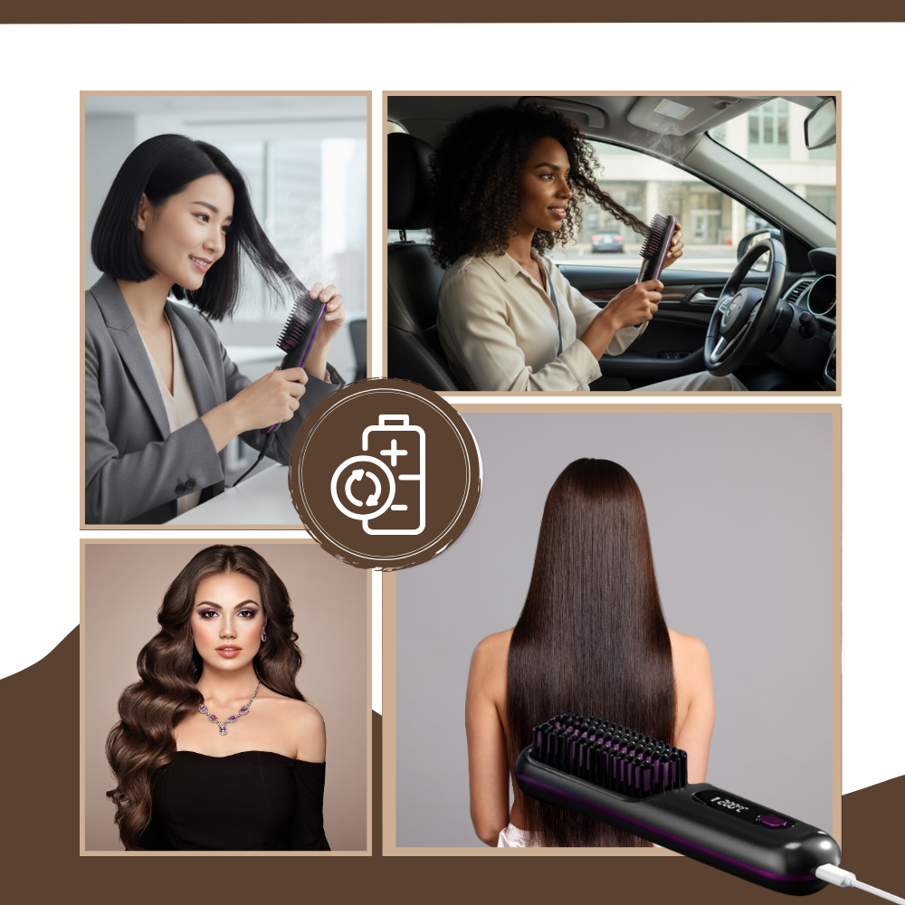 Brosse chauffante lissante sans fil