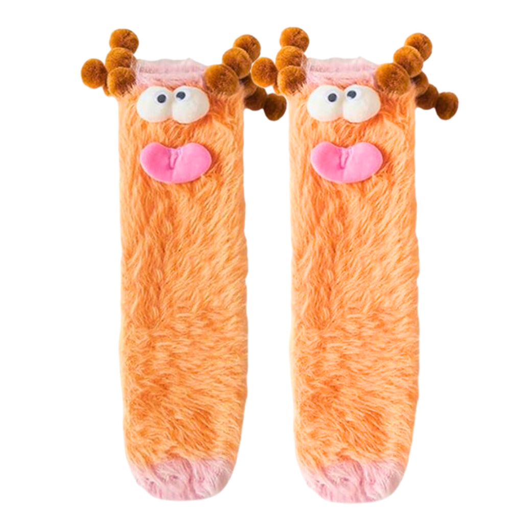Chaussettes Funky en velours corail