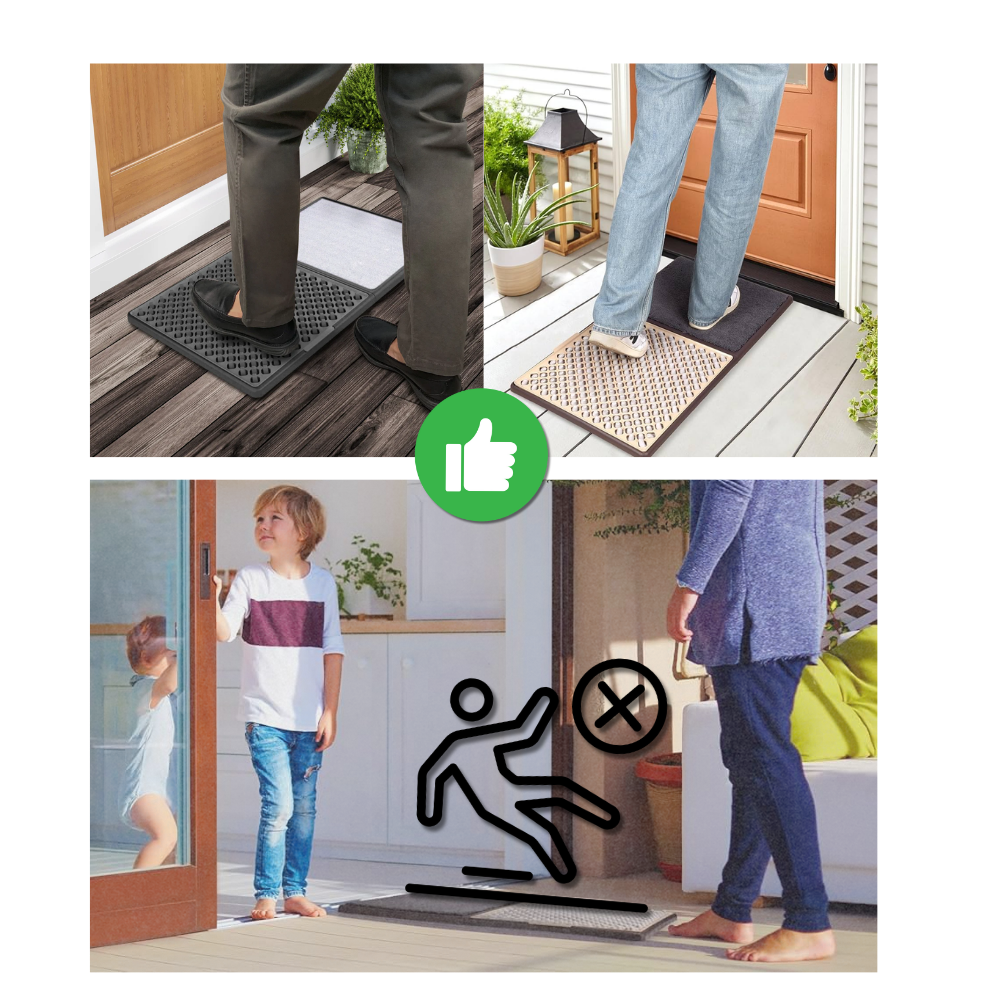 Tapis désinfectant à double zone de nettoyage