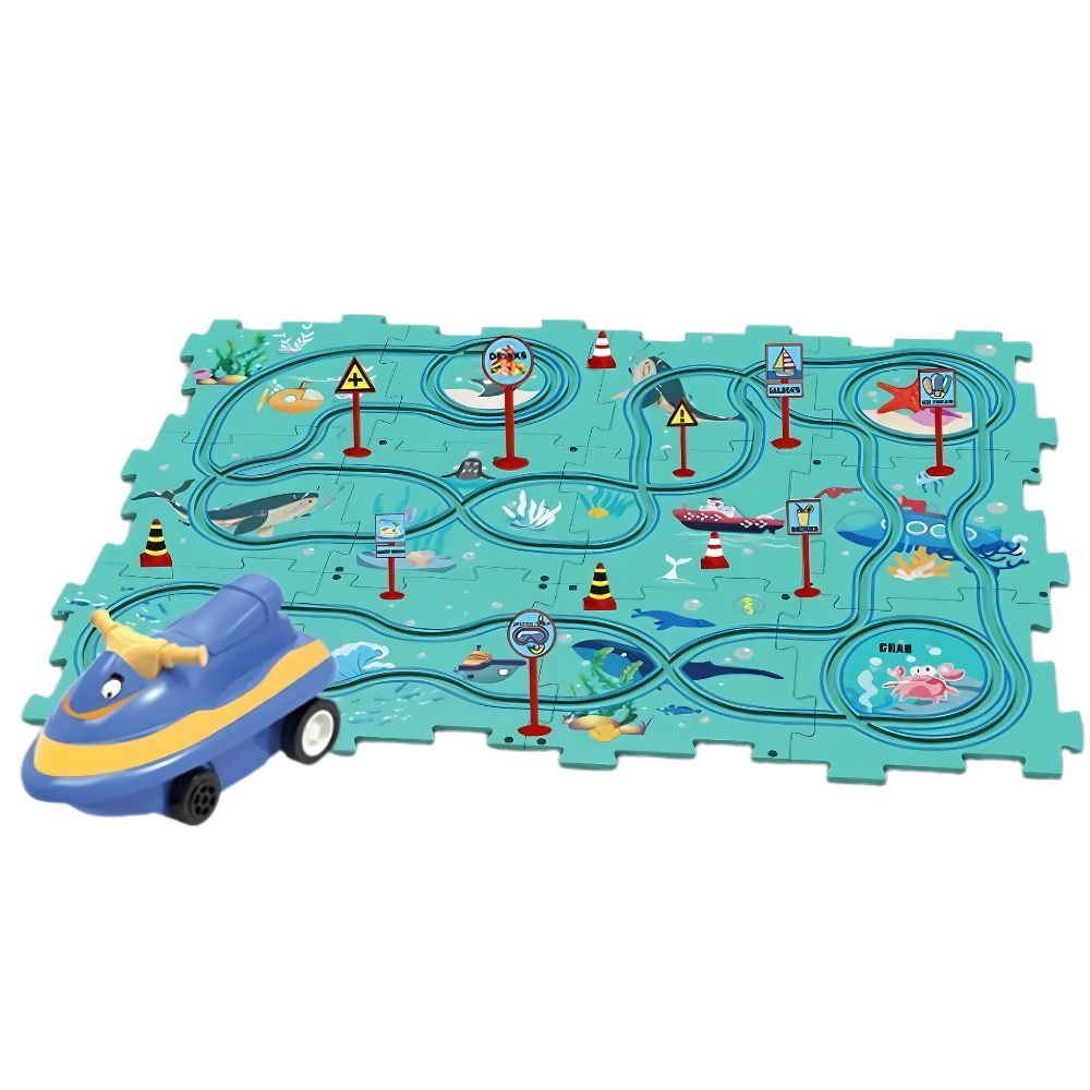 Puzzle piste de voitures éducatif et amusant