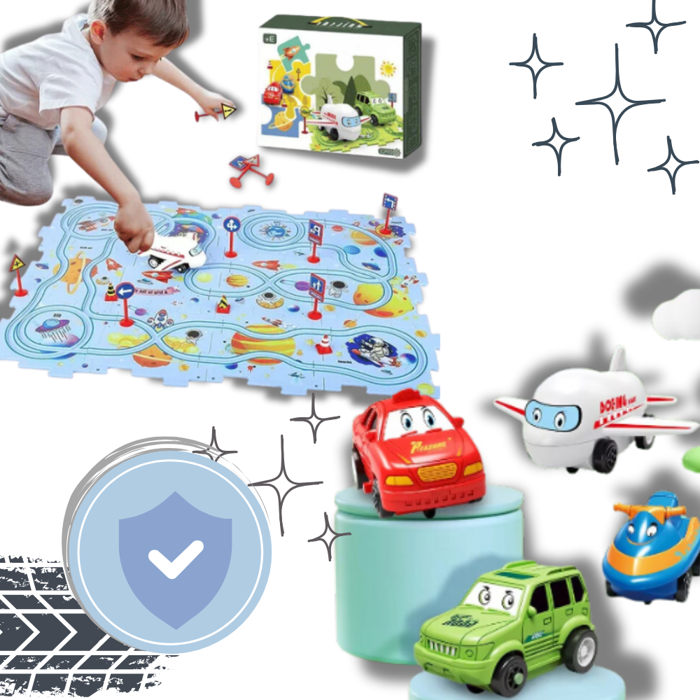 Puzzle piste de voitures éducatif et amusant