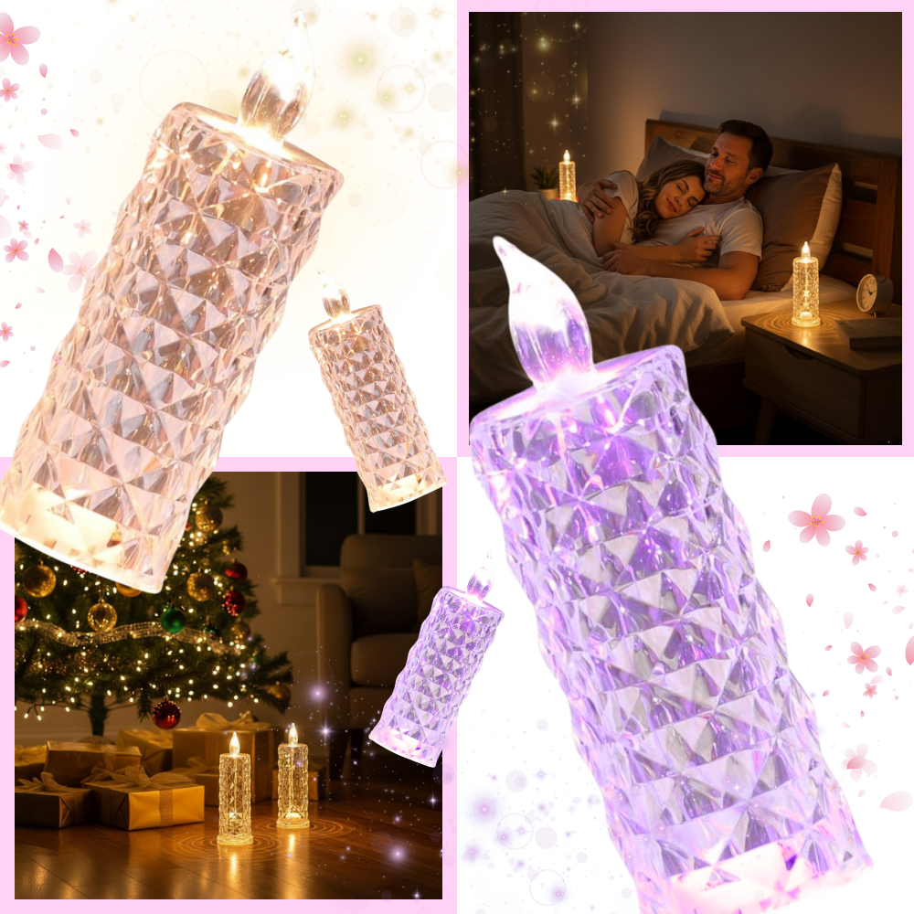 Bougie décorative LED sans flamme en cristal