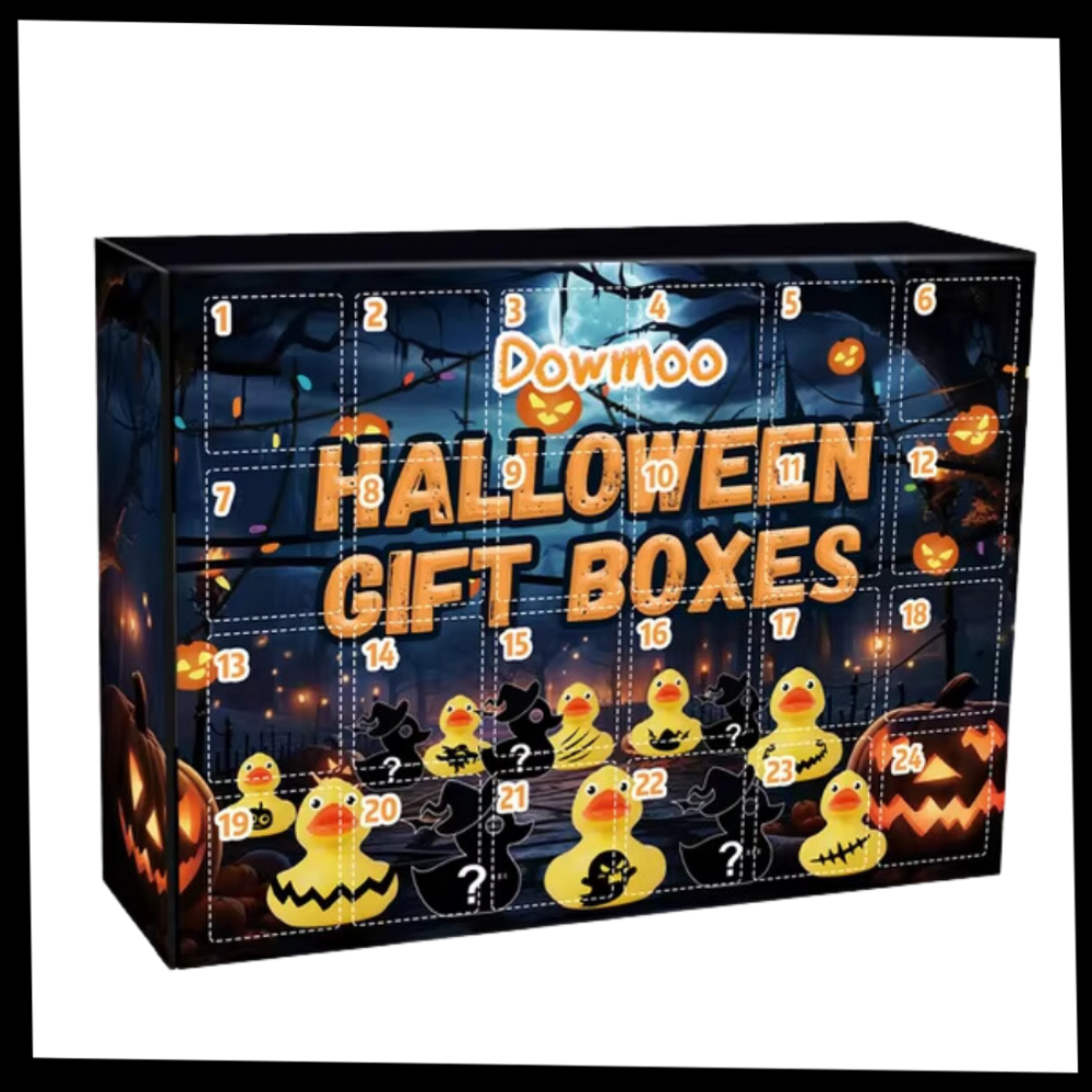 Calendrier de l'Avent des canards sur le thème d'Halloween et de Noël