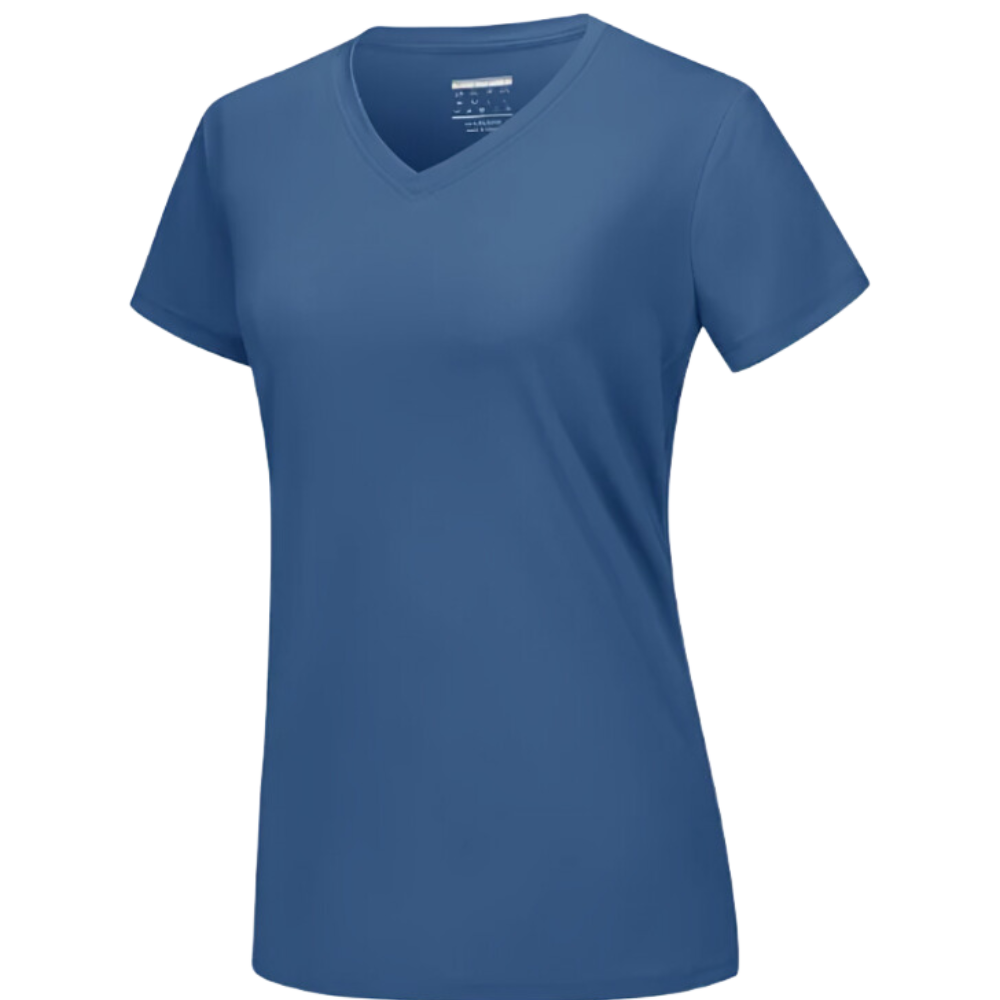 T-shirt rafraîchissant col en V pour femme