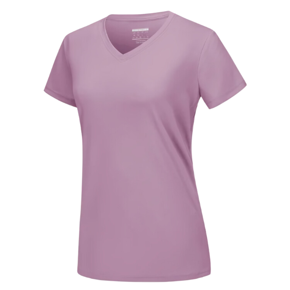 T-shirt rafraîchissant col en V pour femme