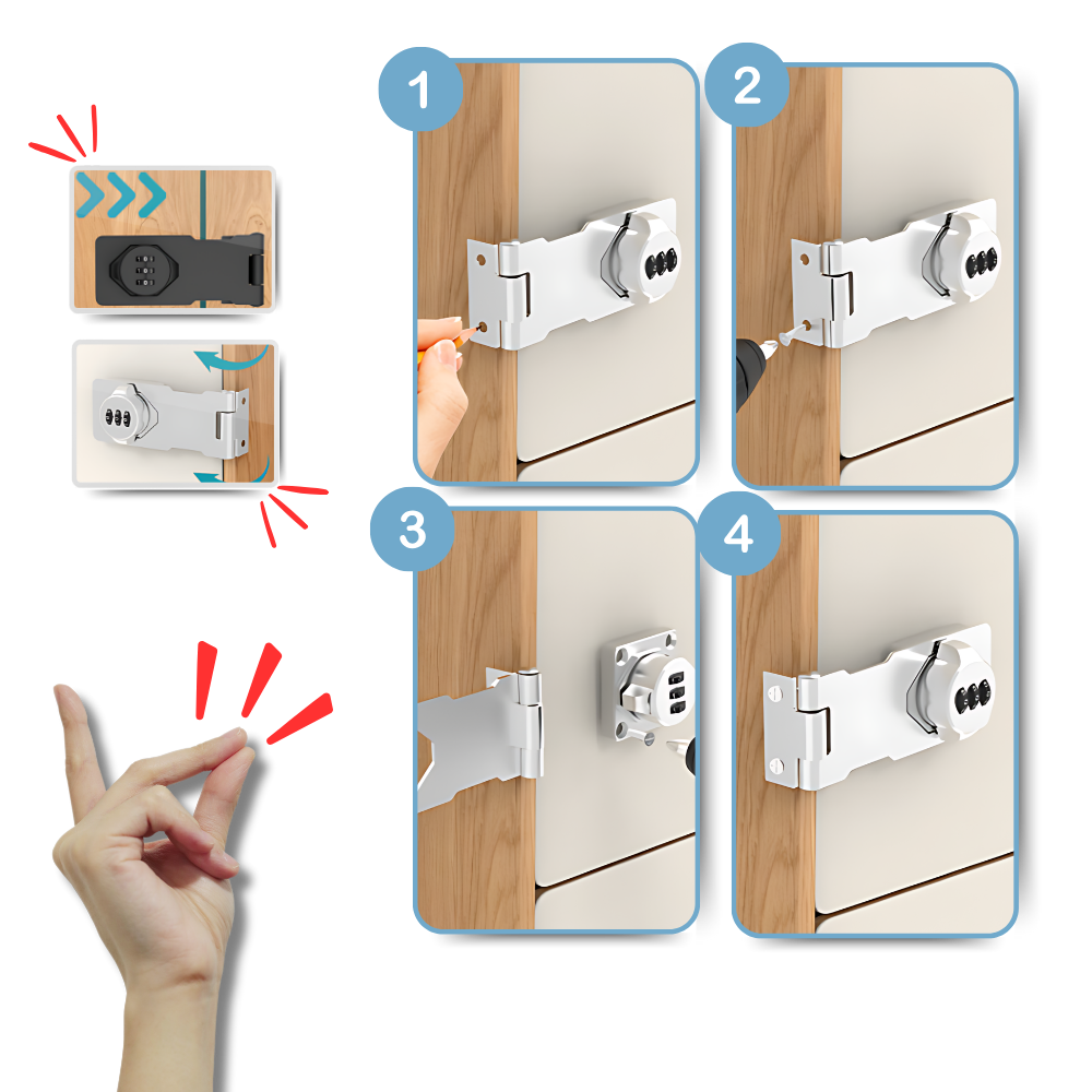 Serrure d'armoire sans clé à installation rapide