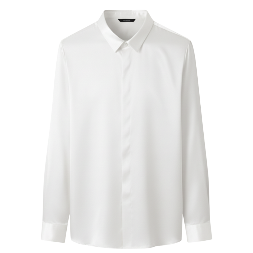 Chemise pour homme en soie mélangée infroissable