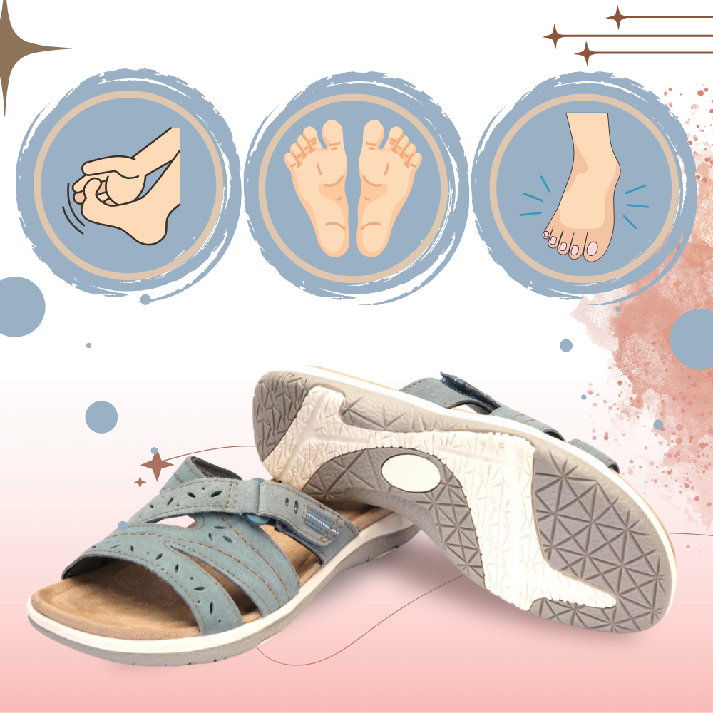 Sandales à bout ouvert avec semelles orthopédiques
