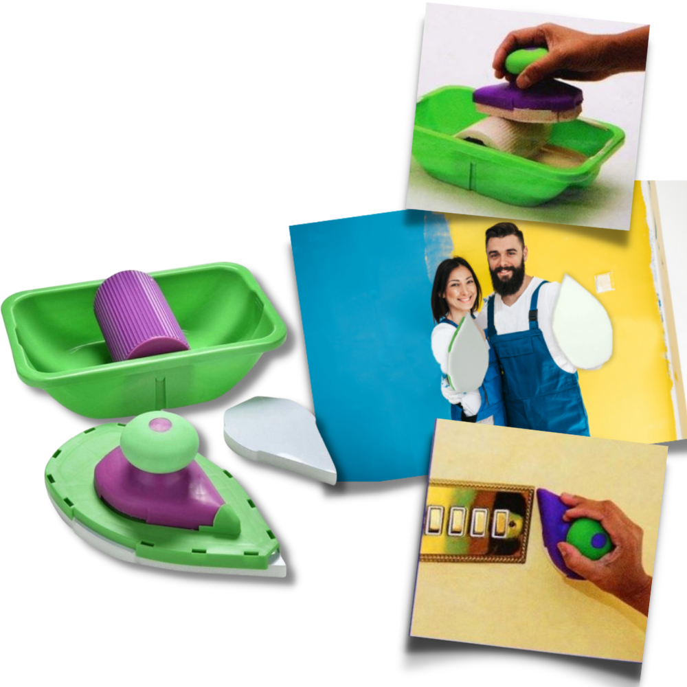 Set de rouleaux et éponge de peinture