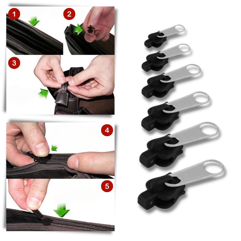 Curseur clipsable pour remplacer les fermetures éclair
