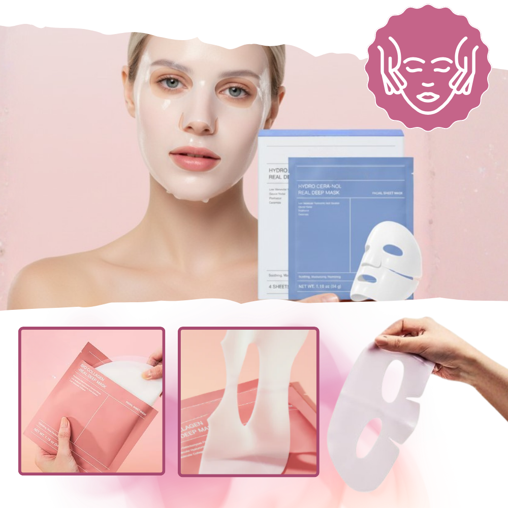 Masque visage rajeunissant et hydratant au collagène