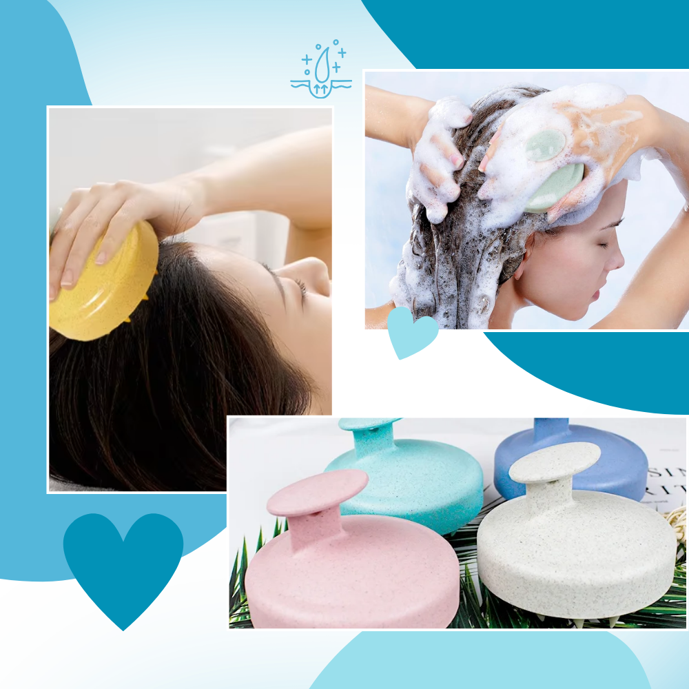 Brosse de massage en silicone pour le cuir chevelu