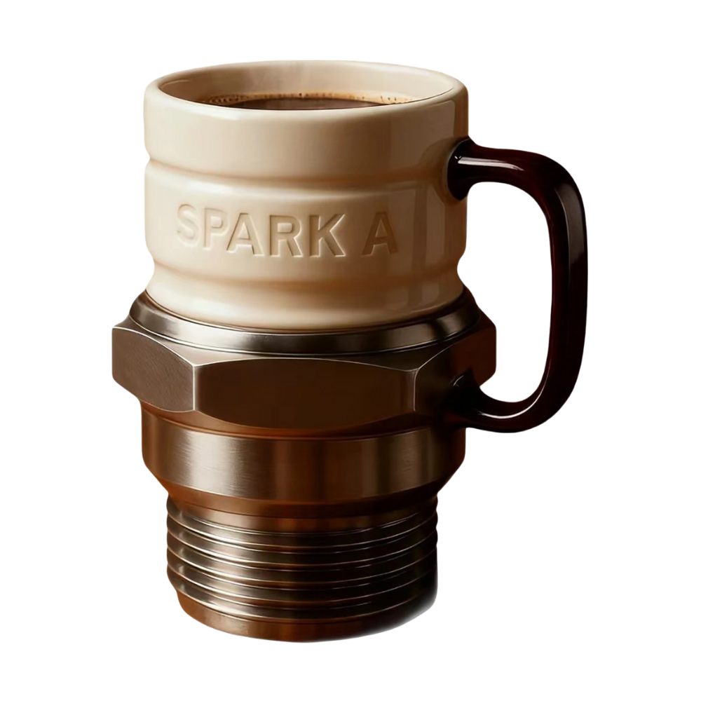 Tasse fantaisie en forme de bougie d'allumage