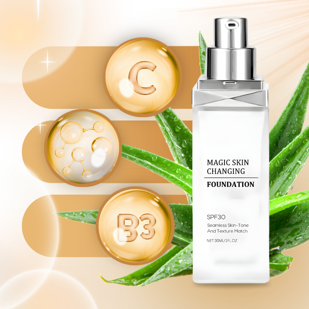 Fond de teint SPF 30 à teinte changeante