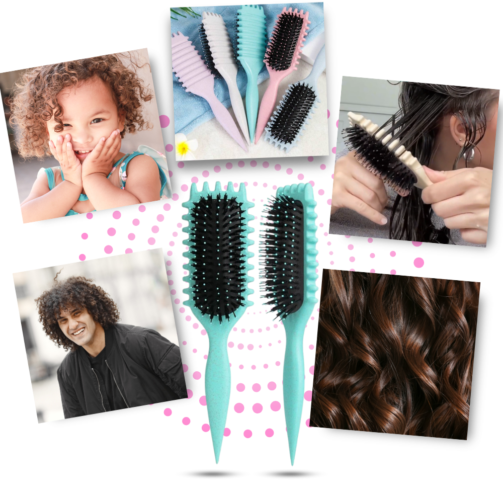 Brosse démêlante et définissante pour boucles