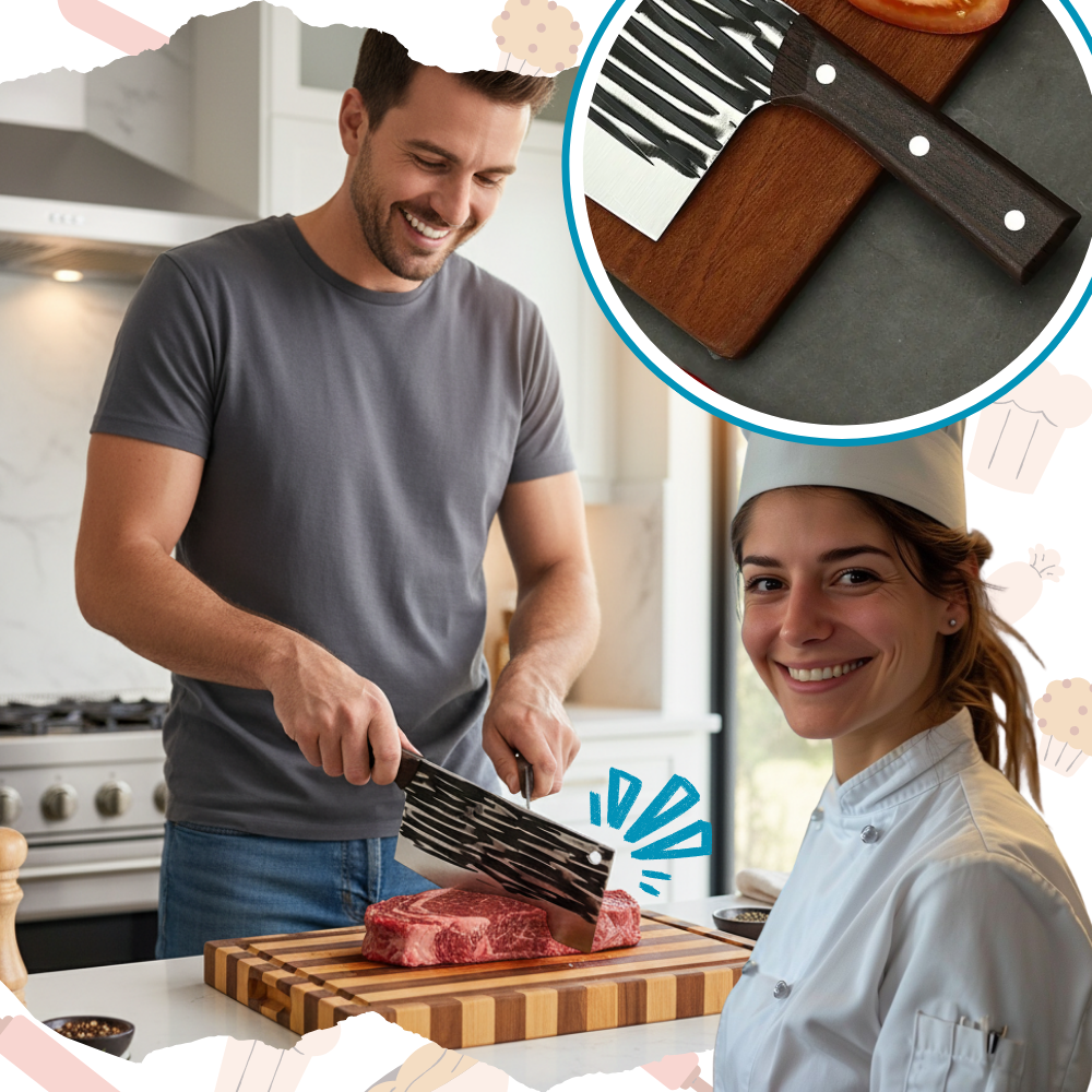 Couteau de boucher à fendre en acier forgé