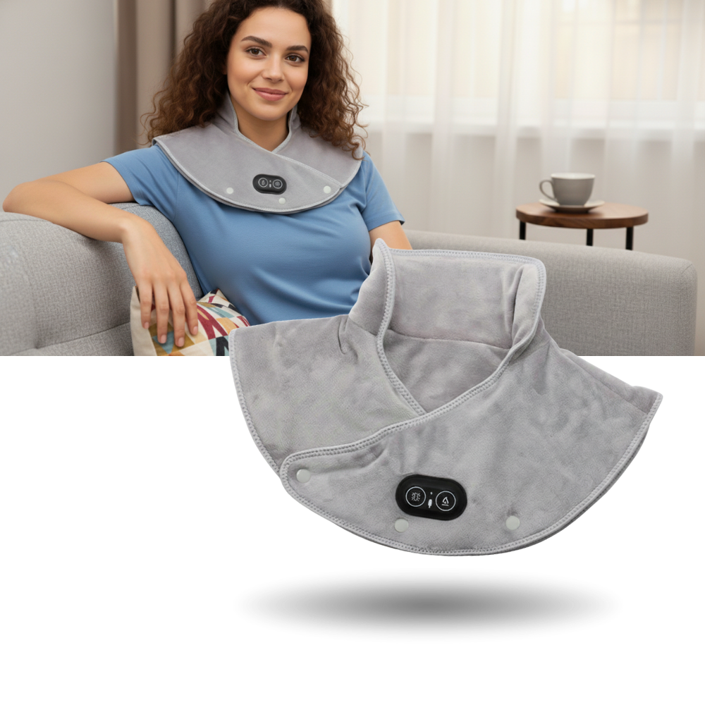 Coussin chauffant en velours vison cou et épaule