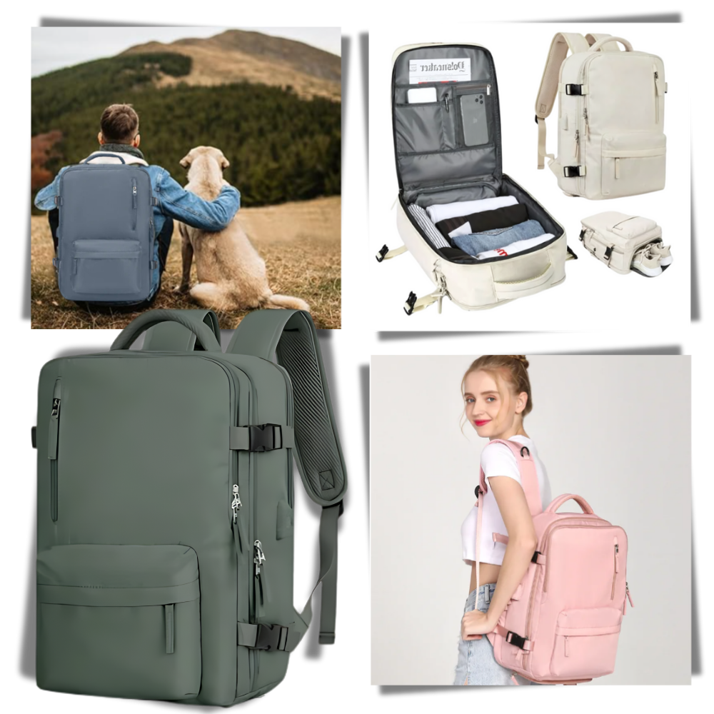 Sac à dos de voyage étanche à chargement USB