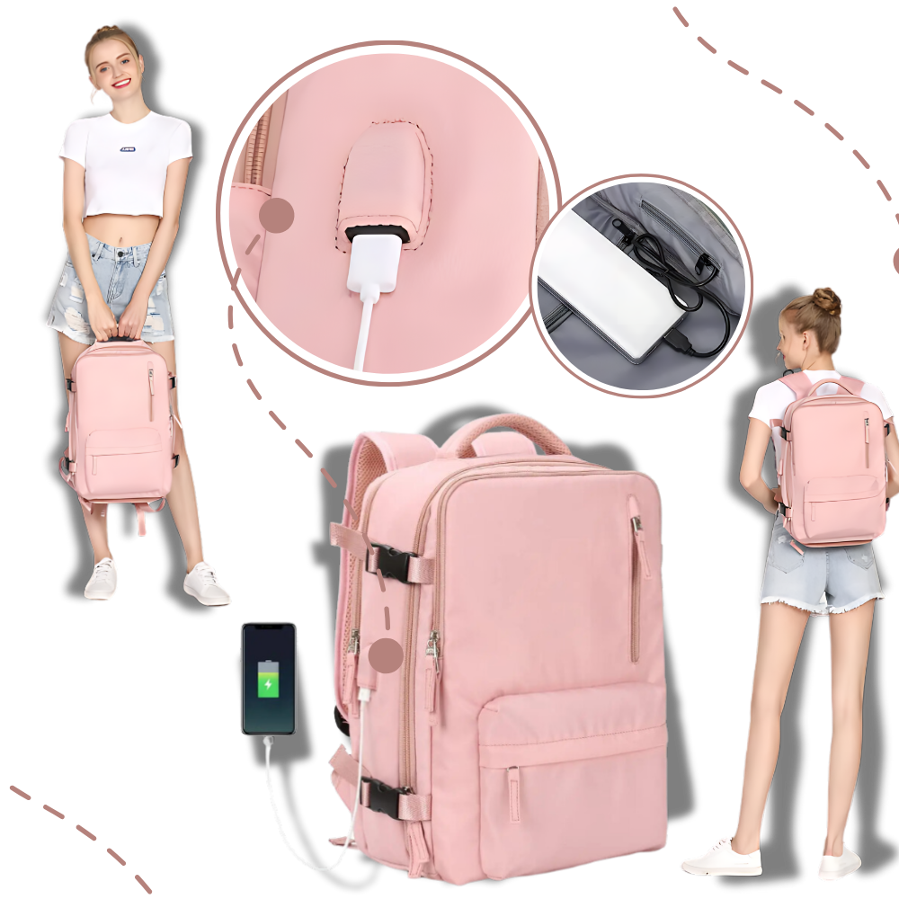 Sac à dos de voyage étanche à chargement USB