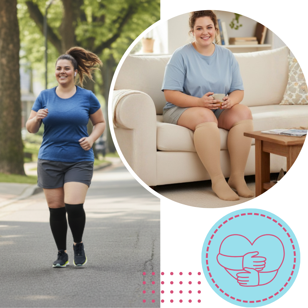 Chaussettes de compression larges et respirantes