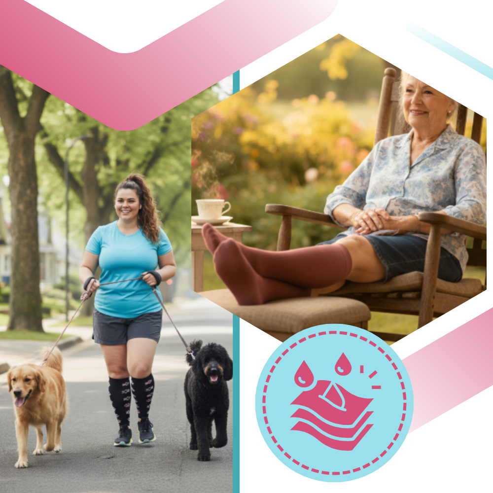 Chaussettes de compression larges et respirantes