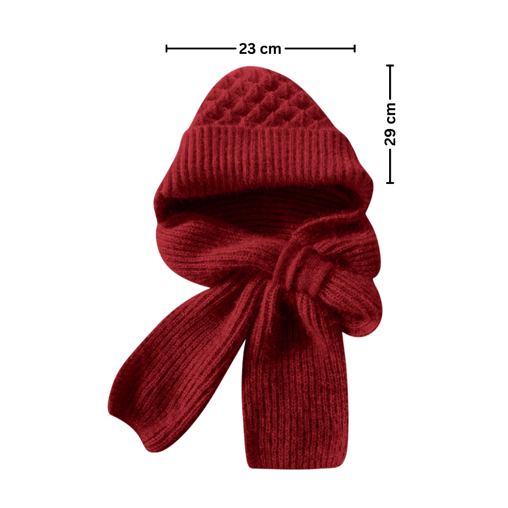 Bonnet à capuche en tricot coupe-vent avec écharpe et protège-oreilles